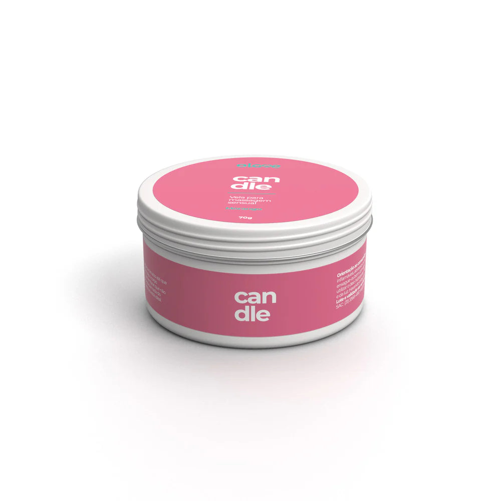 Vela Hidratante Beijável Candle Morango 70 g